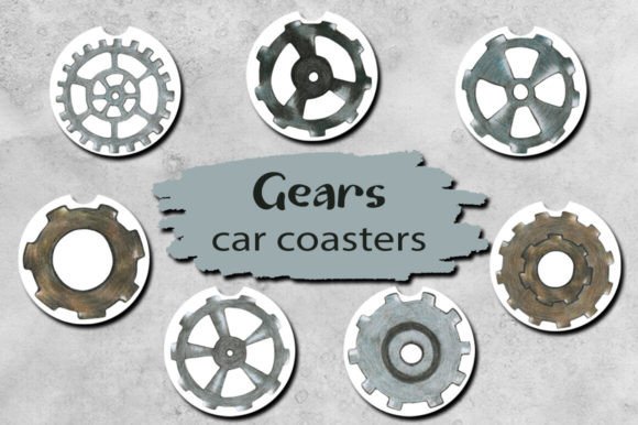 Download Gears Car Coaster Sublimation Designs - Car coaster sublimation Collection