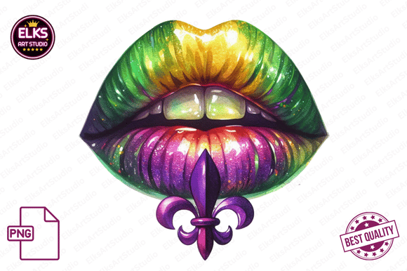Download Mardi Gras Dripping Lips PNG Sublimation - Dripping lips png Collection