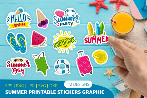Download Summer Printable Stickers Graphic - Printable Collection
