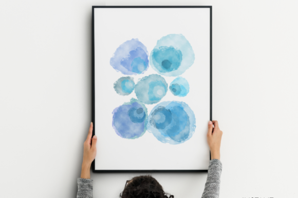Download Blue Watercolor Summer Printable Art. - Printable Collection