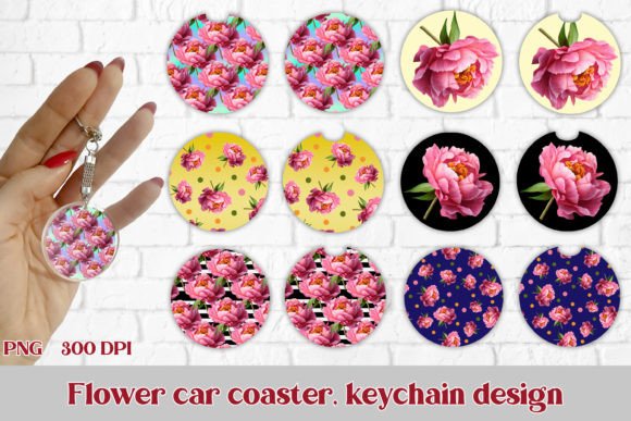 Download Flower Car Coaster Sublimation Design - Car coaster sublimation Collection