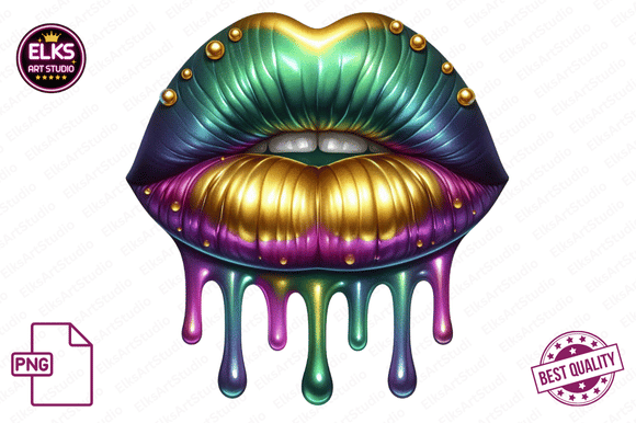 Download Mardi Gras Dripping Lips PNG Sublimation - Dripping lips png Collection