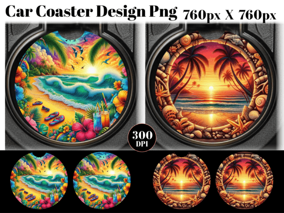 Download Beach Life Car Coaster Sublimation - Car coaster sublimation Collection